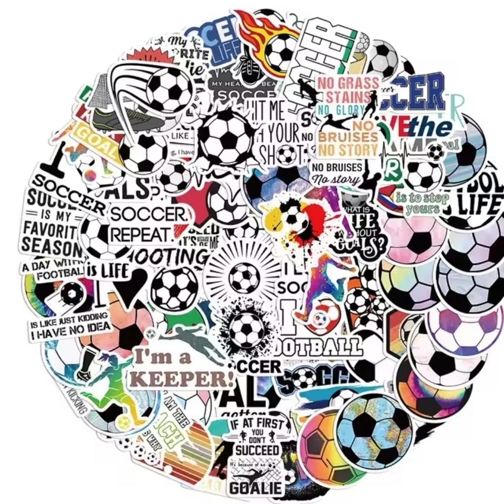 2/$10  50 Piece Soccer Theme Sticker Set